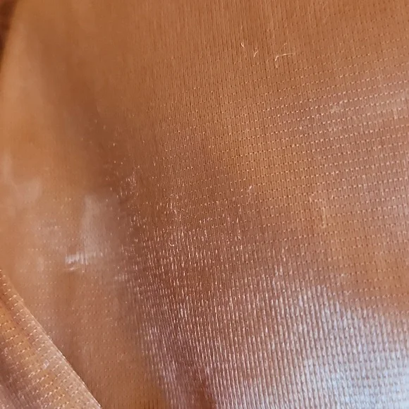 Silky metallic creamish/pink crop tank top with adjustable straps womans small - Picture 9 of 12